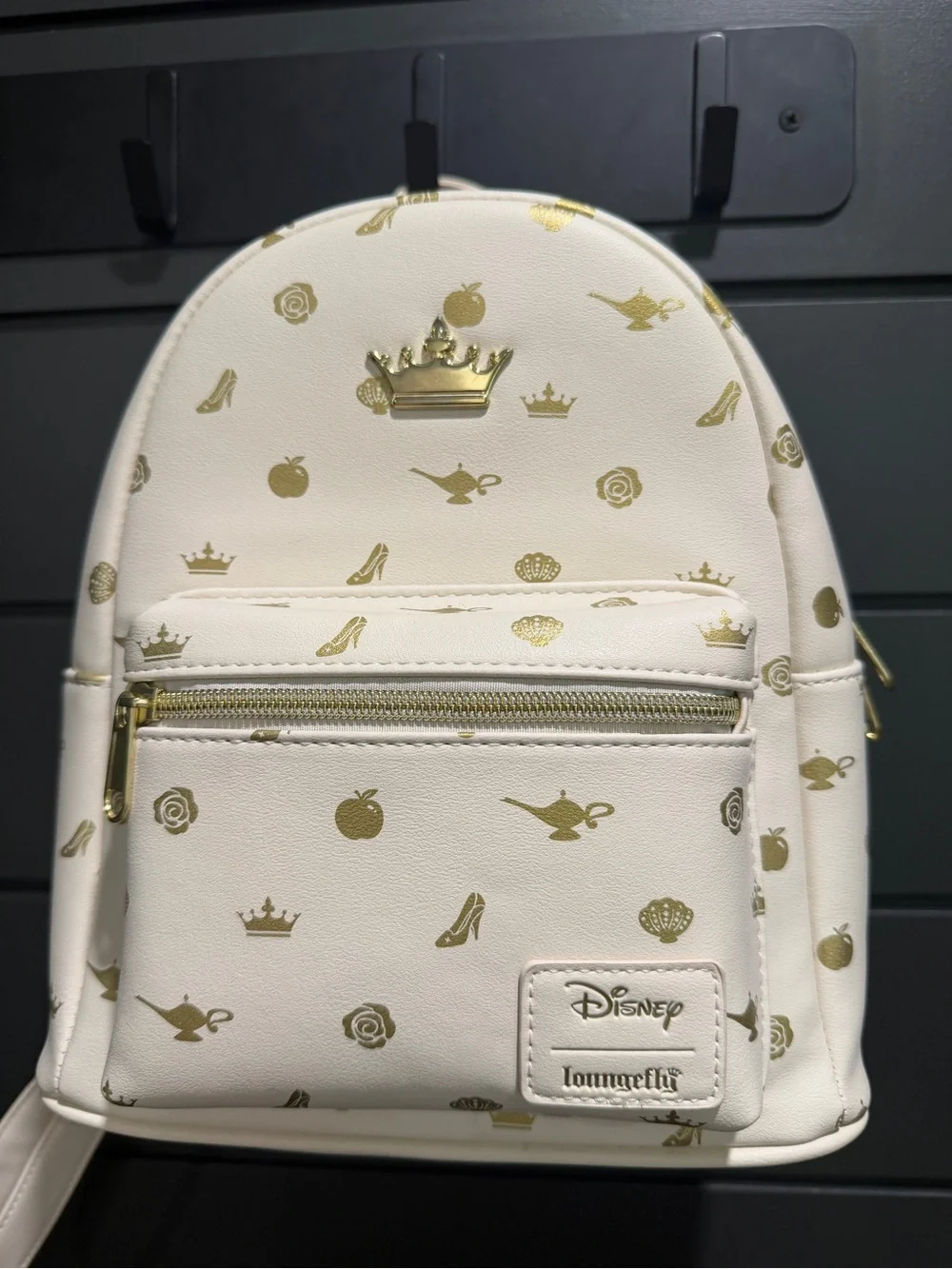 Loungefly White & Gold Disney Princess Mini Backpack